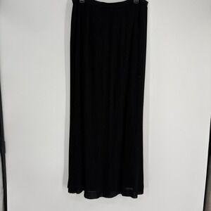 Talbots Skirt Women 12 Black Pleated Maxi Knife Pleat Side Zip Lined